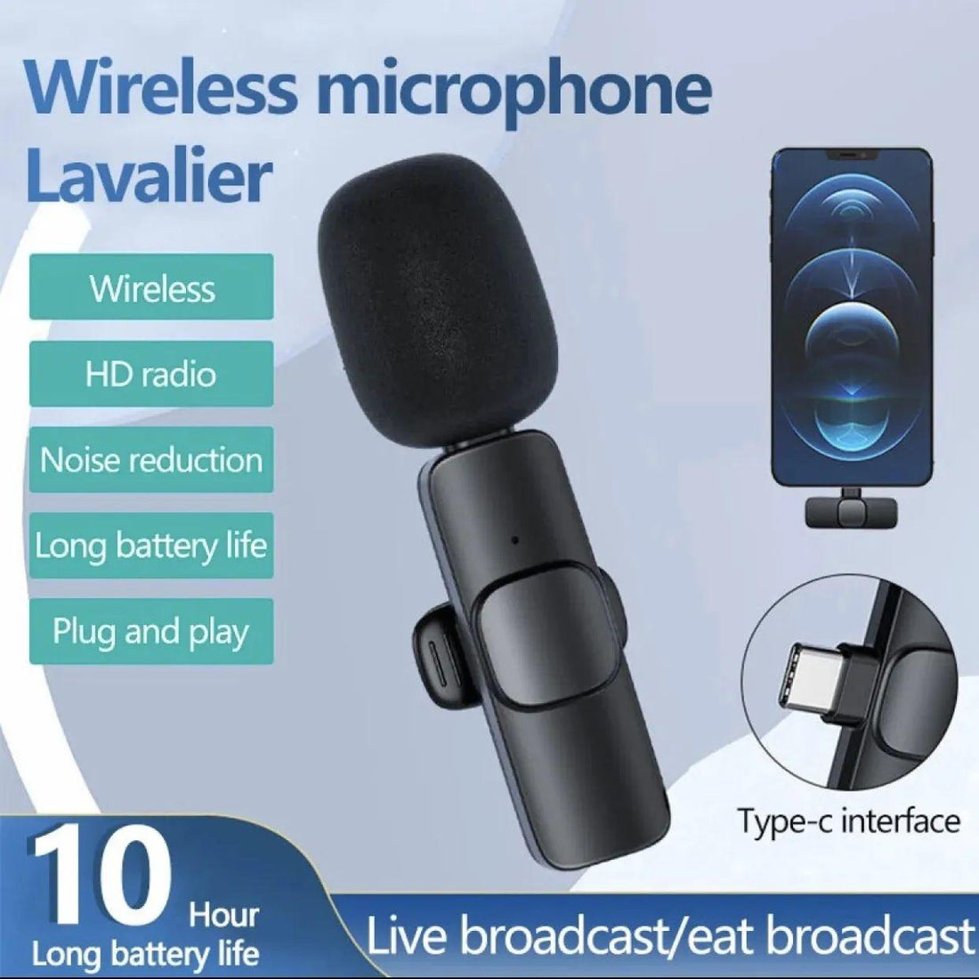 Wireless MIC K8 MICROPHONE Vlogging Mic